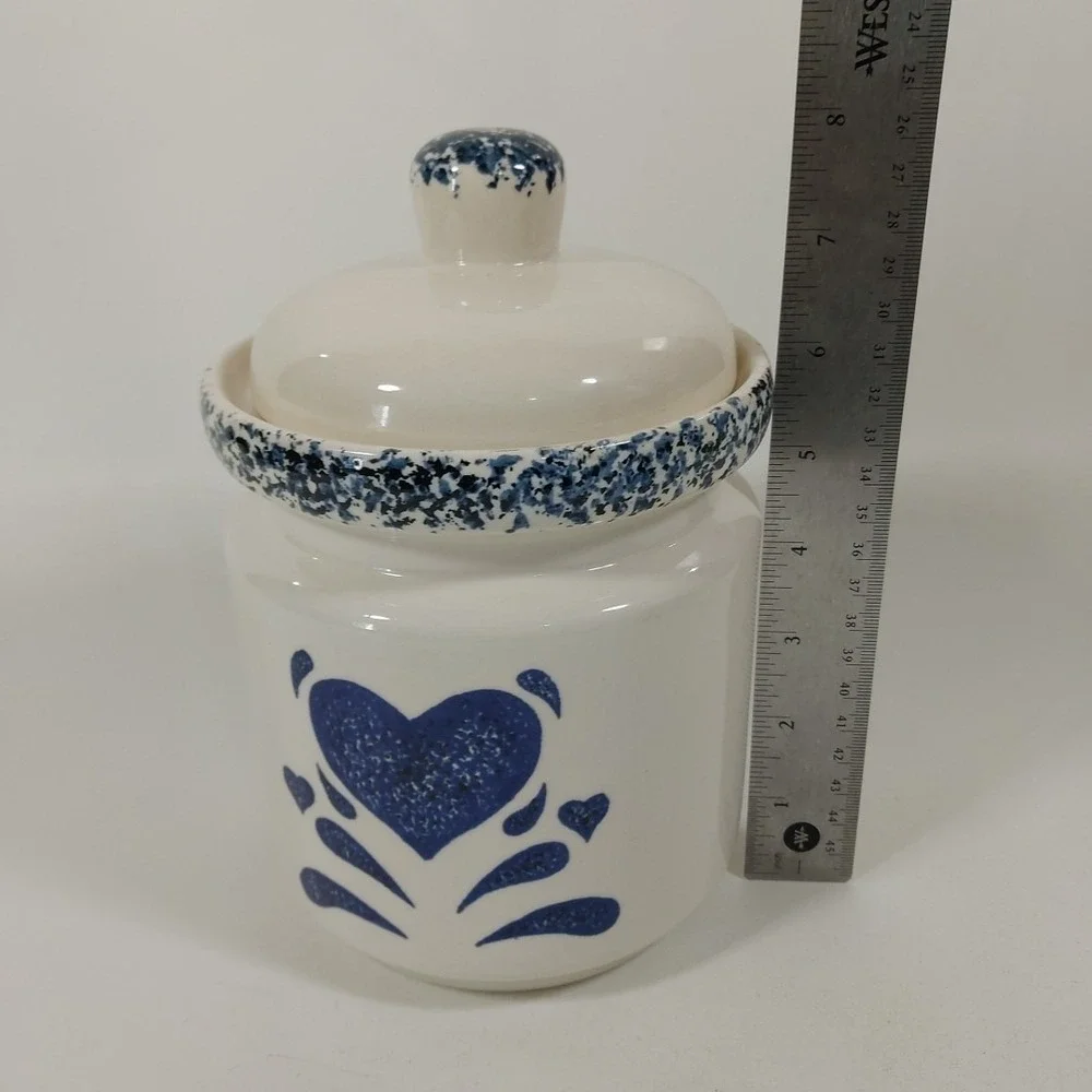 Blue Sponge Heart Jar Canister 8